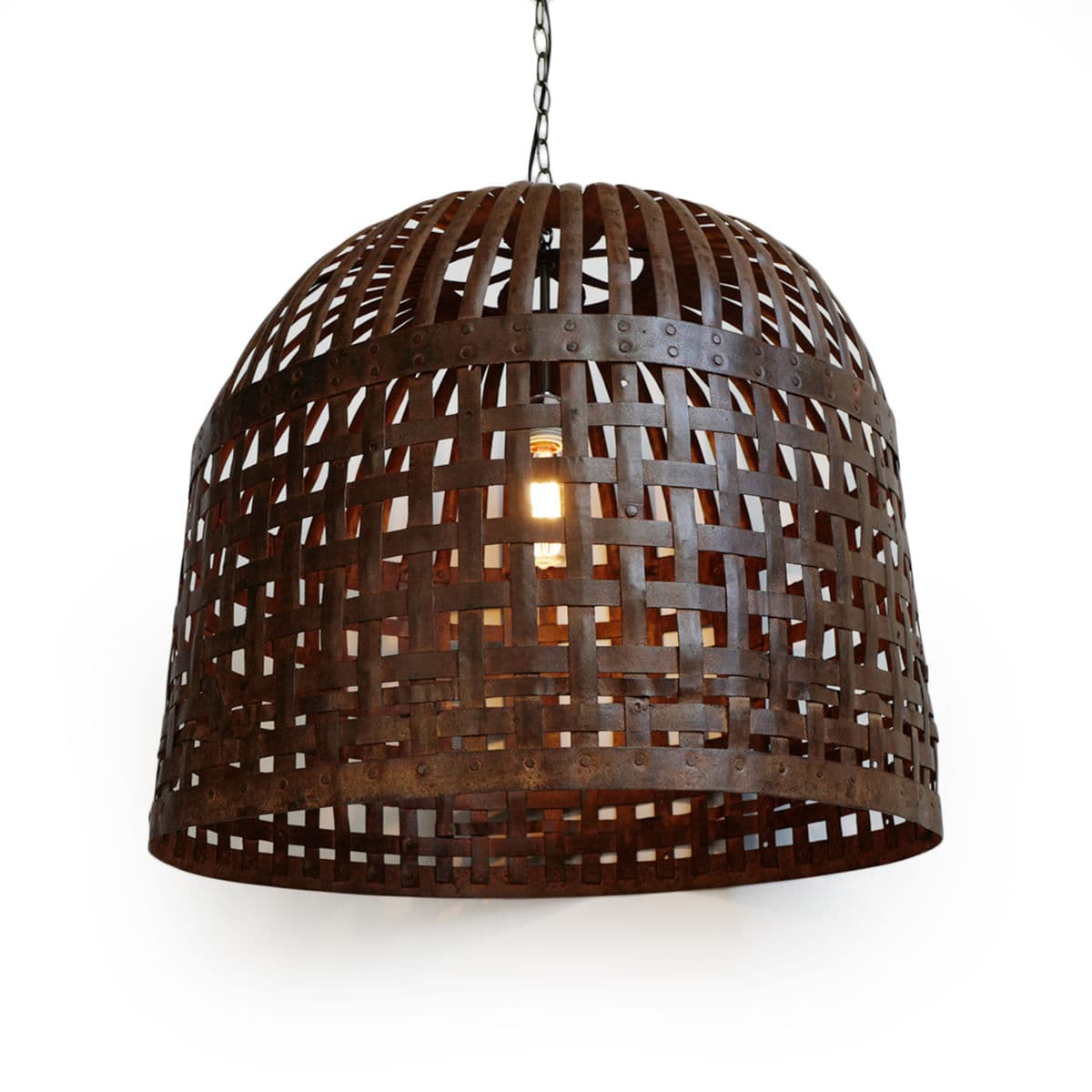 Industrial Iron Basket Cage Lantern - Thumbnail 2