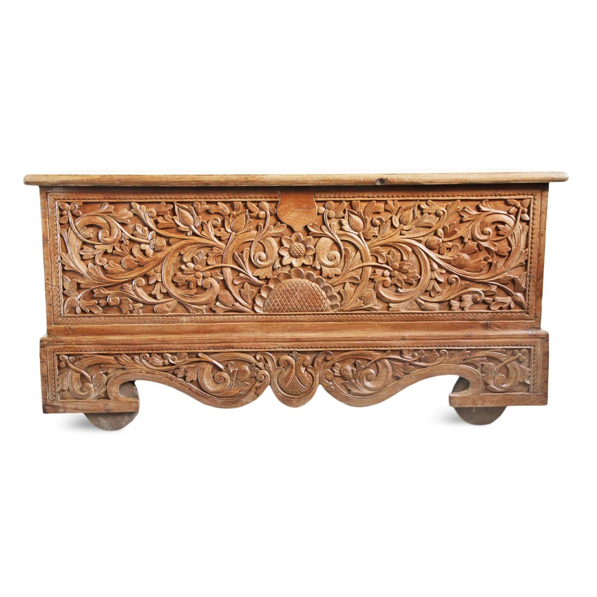 Antique Java Teak Wood Trunk - Thumbnail 2