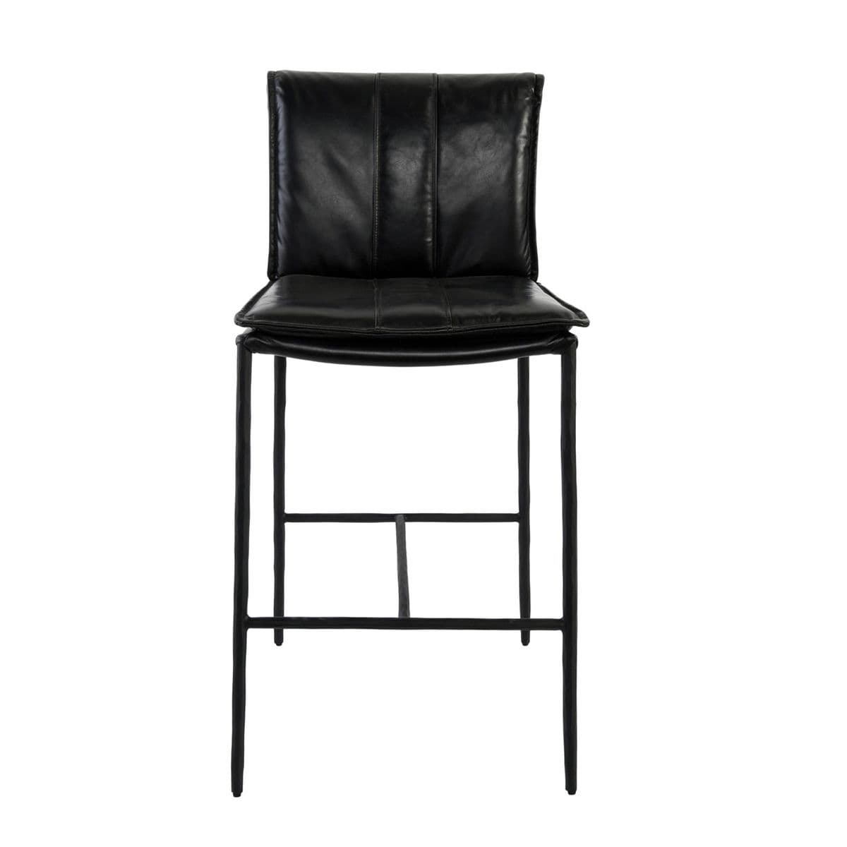 Bentley Black Leather Counter Stool - Thumbnail 2