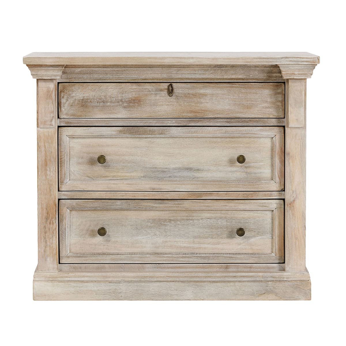 Tudor Washed 3-Drawer Nightstand - Thumbnail 2