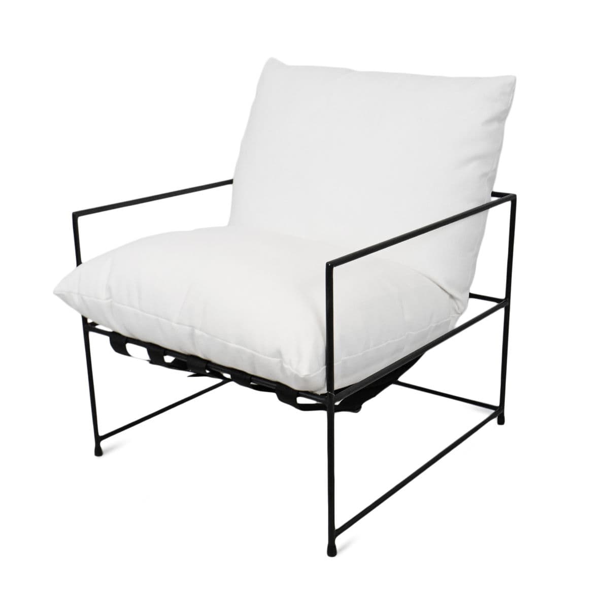 Plush White & Black Accent Chair - Thumbnail 2