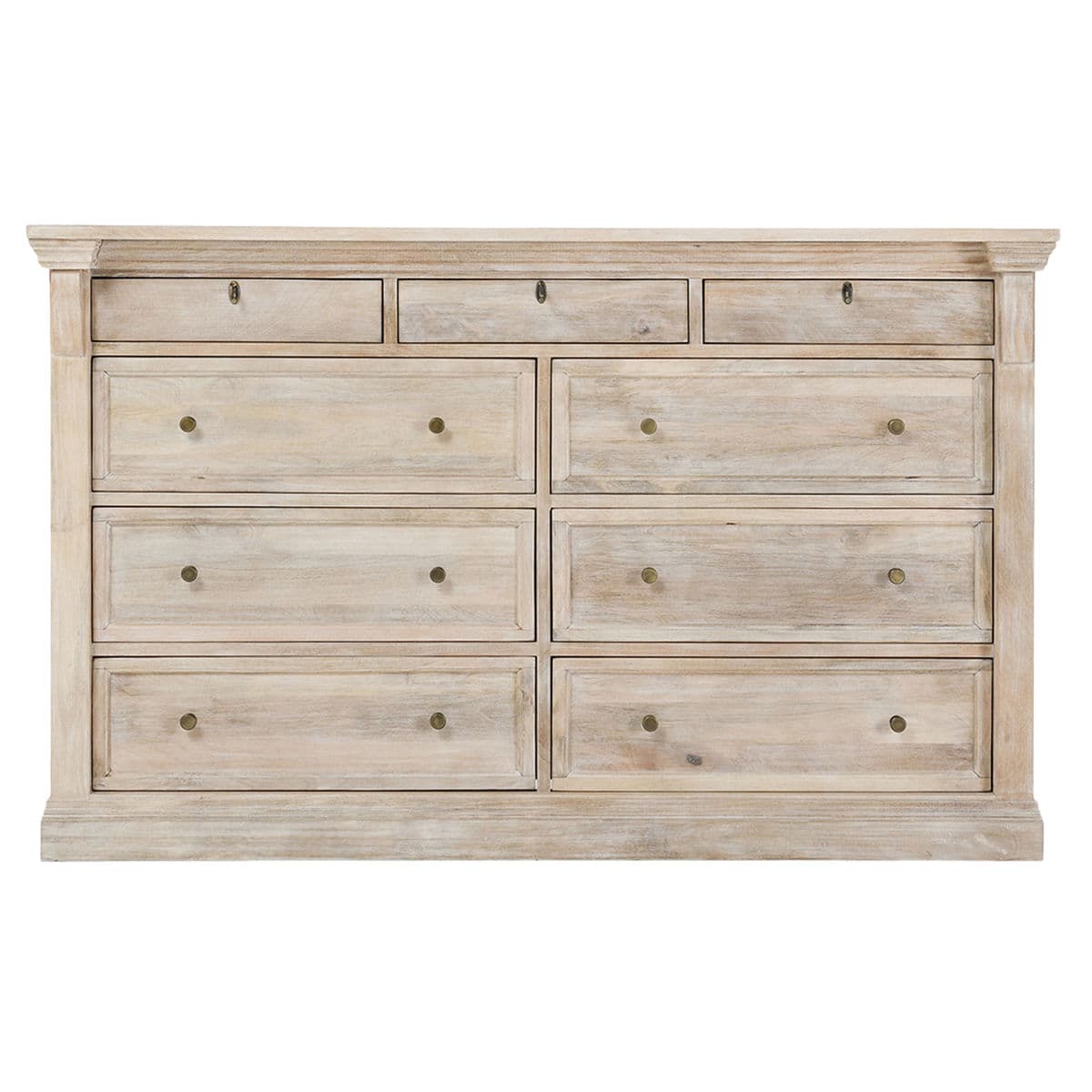 White Wash Large Wood Dresser - Thumbnail 2