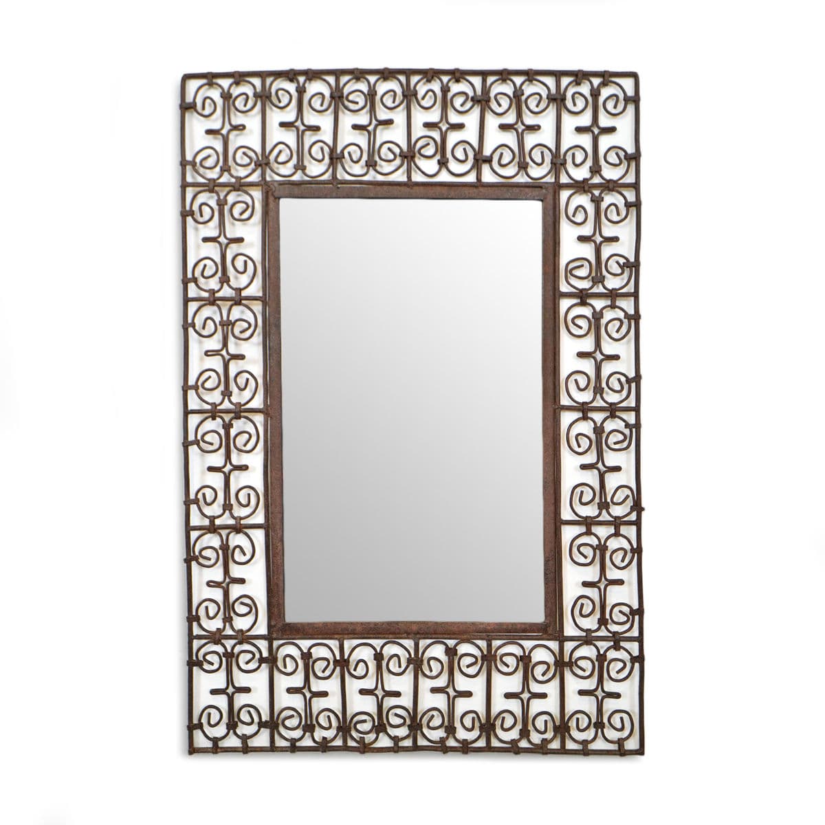 Vintage Iron Scroll Pattern Mirror - Thumbnail 2