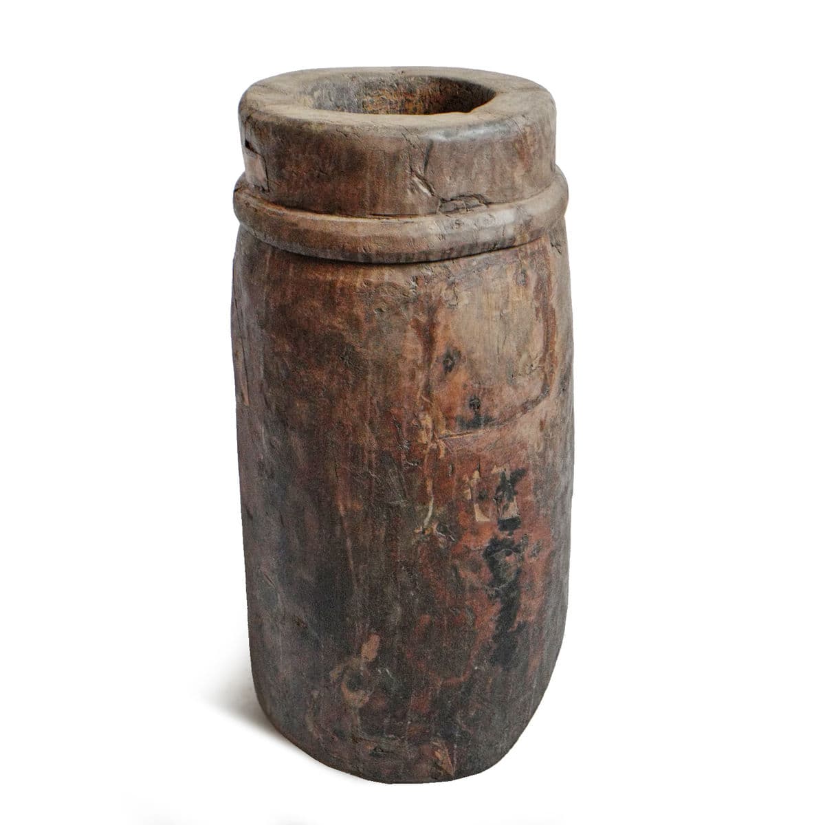 Antique India Wood Butter Pot - Thumbnail 2