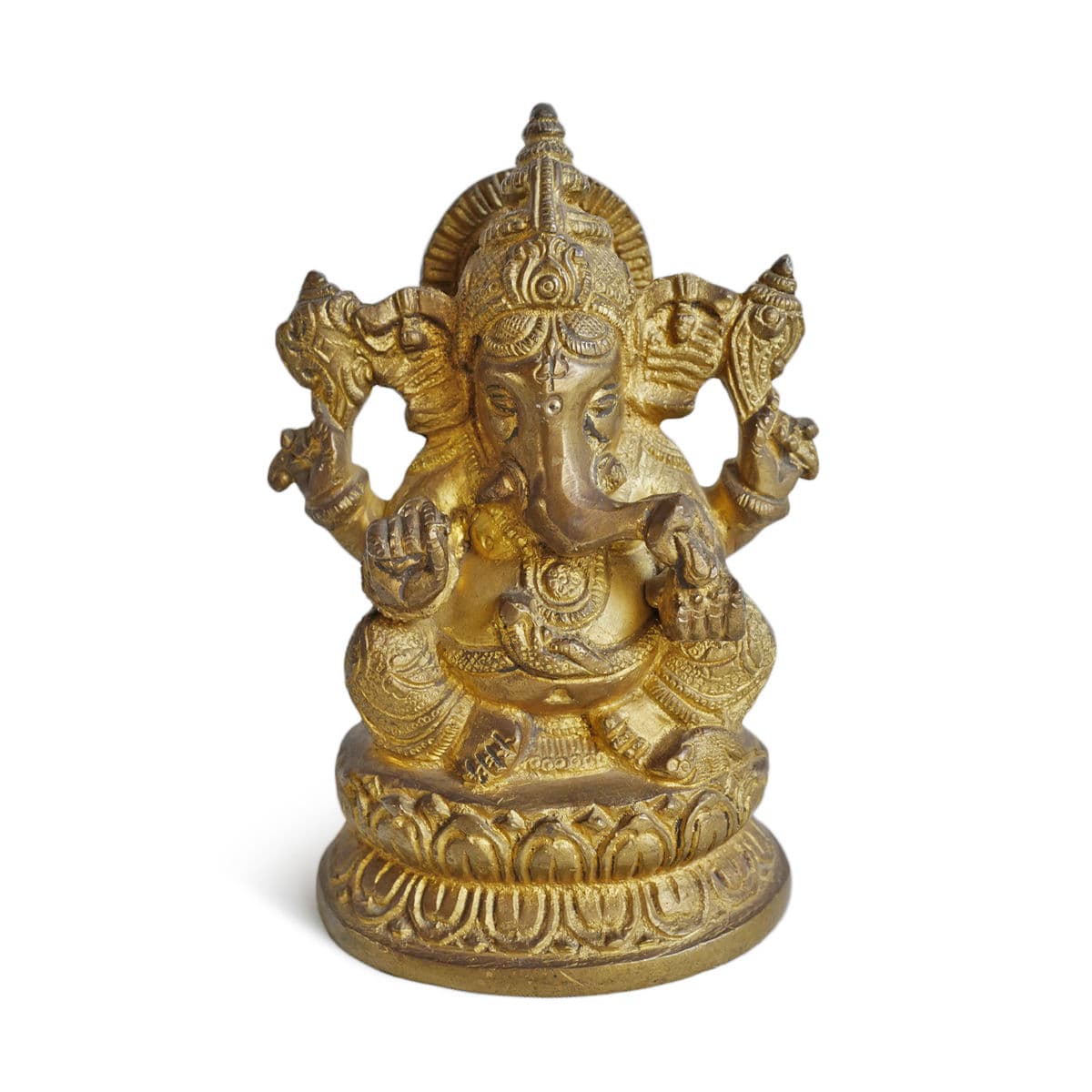 Small Brass Ganesha Statue - Thumbnail 2