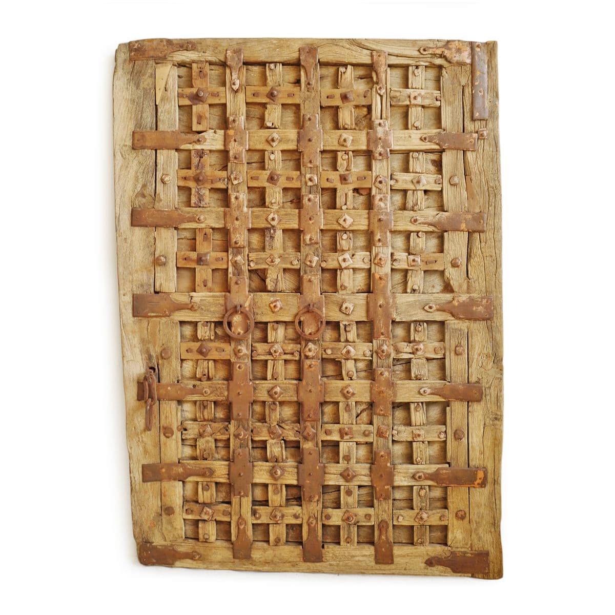 Old Teak Wood & Iron Door Panel - Thumbnail 2