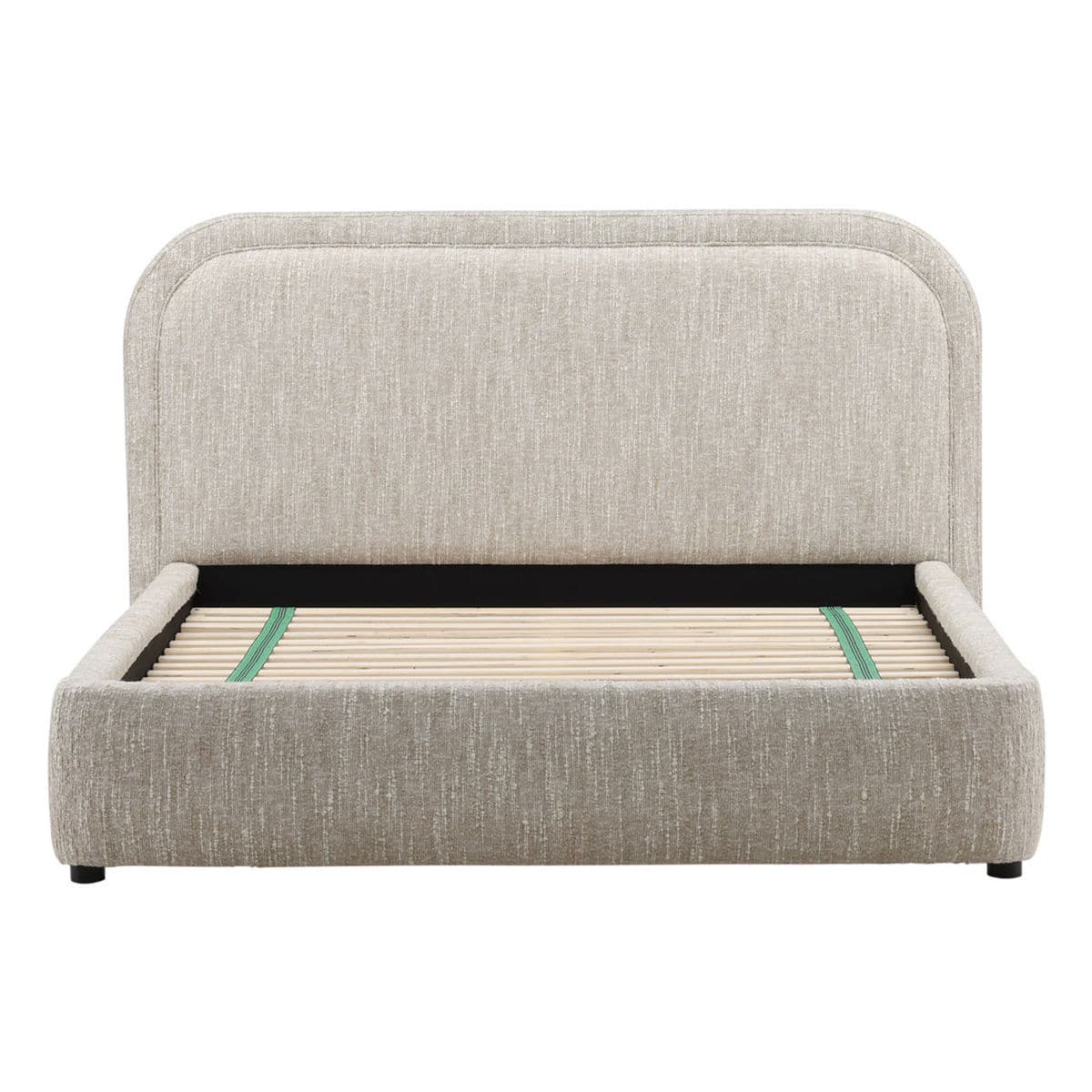 Renfrow Beige Rounded Queen Bed Frame - Thumbnail 2