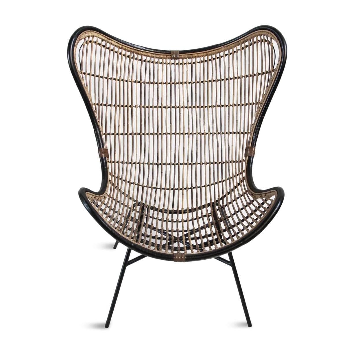 Bamboo & Black Scoop Chair - Thumbnail 2