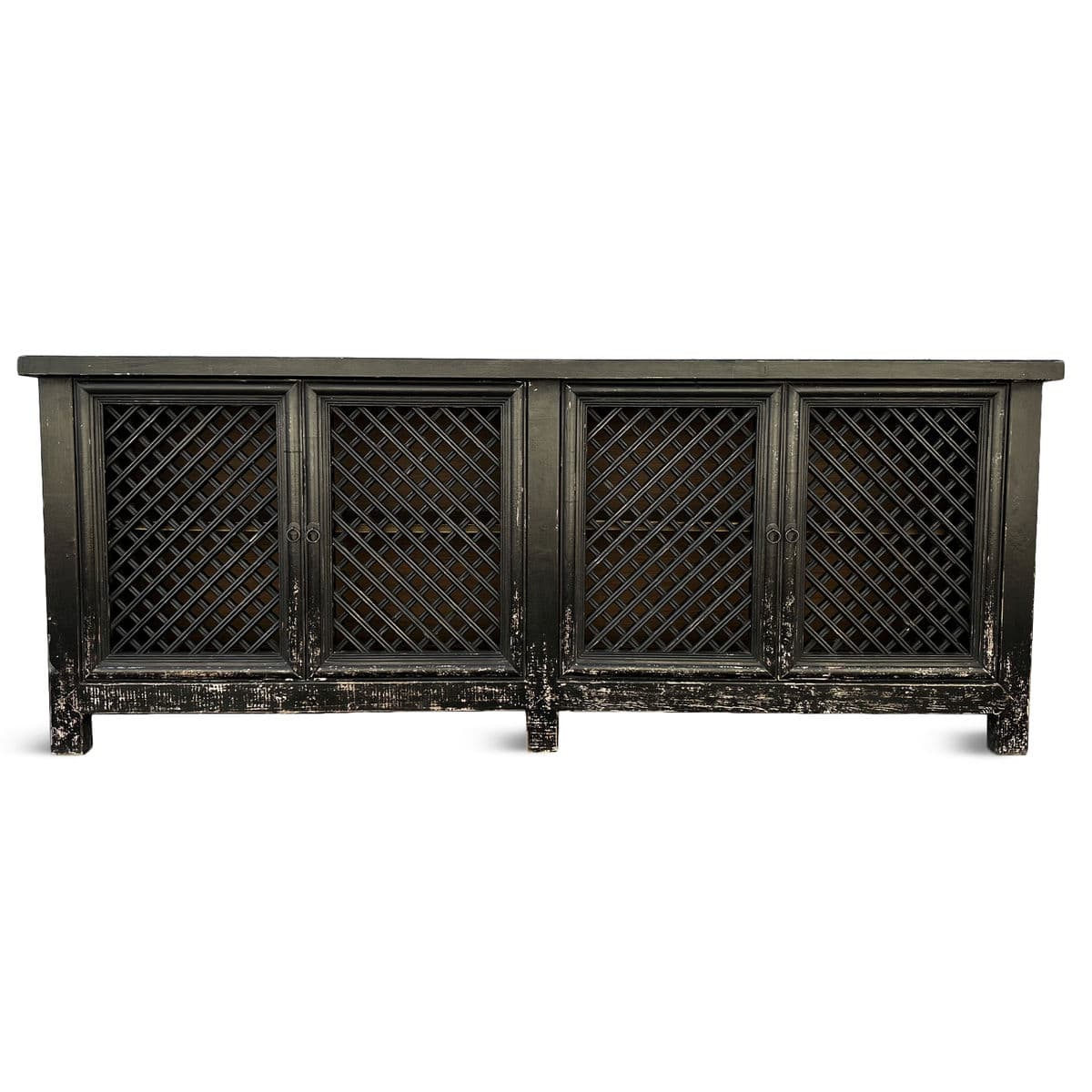 Black Large Lattice 4-Door Sideboard - Thumbnail 2