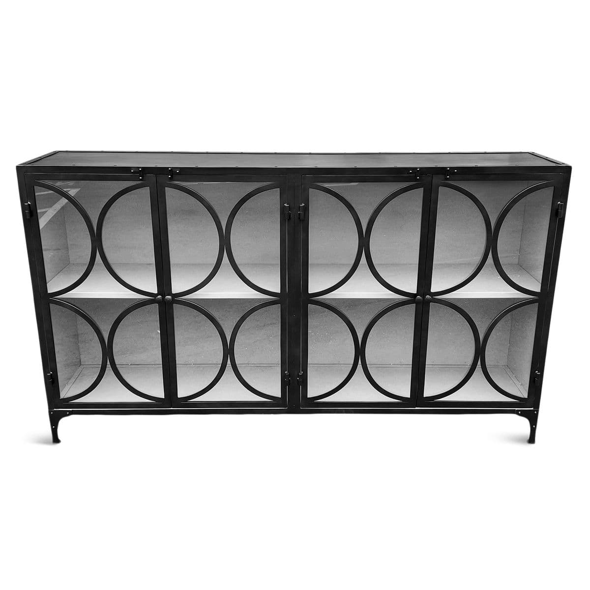 Iron Deco Glass Sideboard - Thumbnail 2