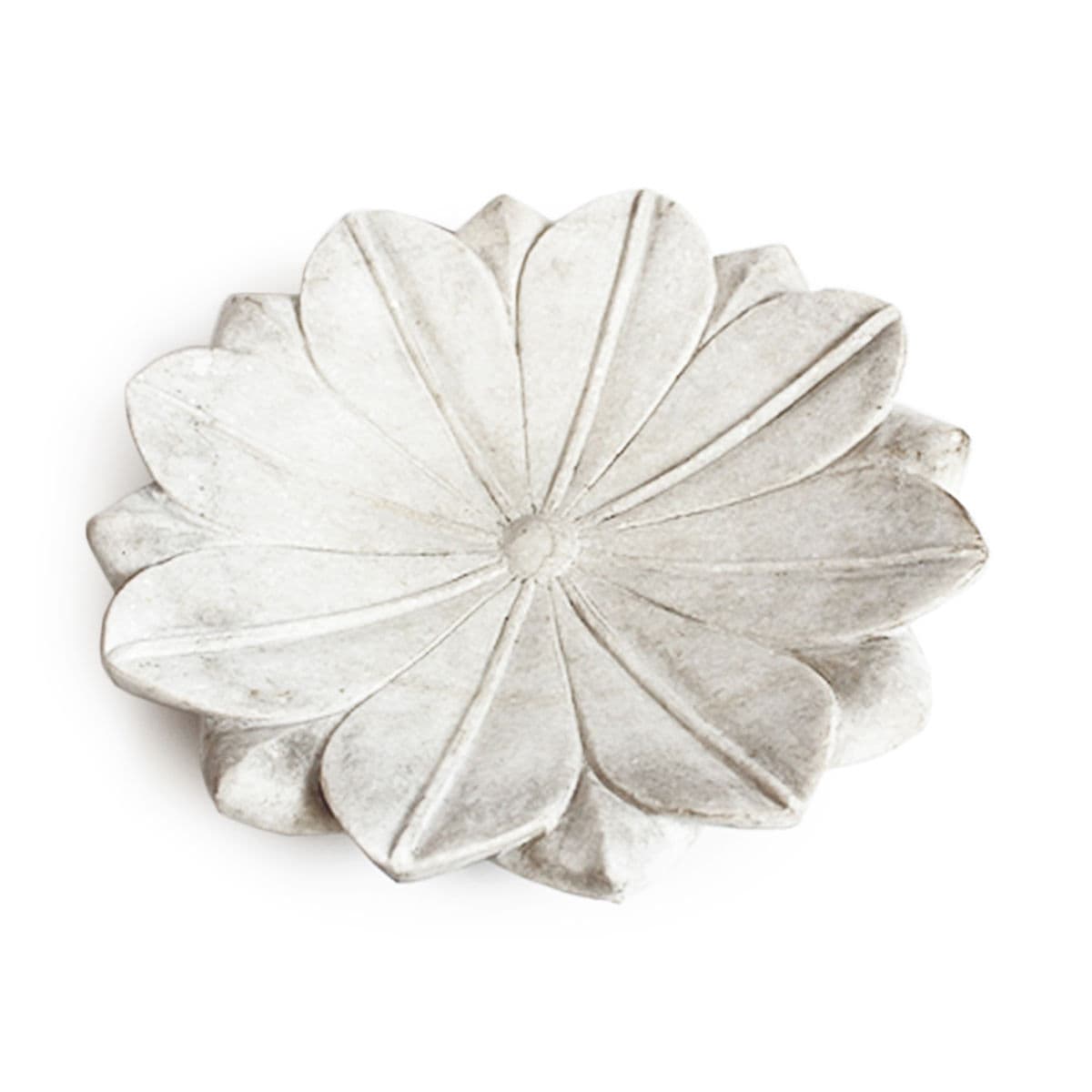 White Marble Lotus Plate Small - Thumbnail 2