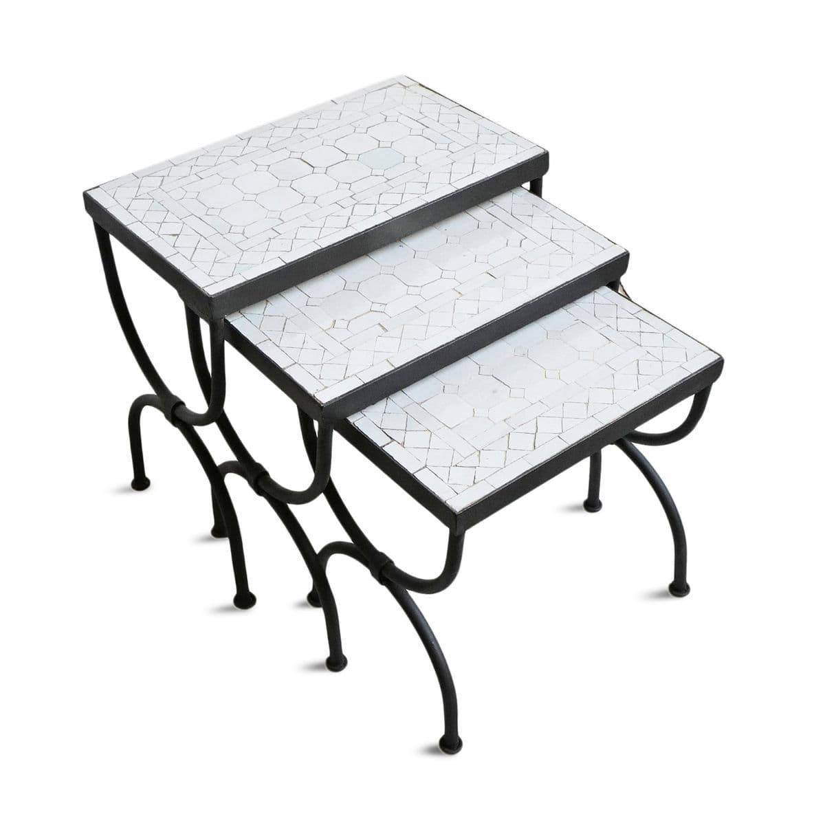 Outdoor Mosaic Nesting Table Set of Three - Thumbnail 2
