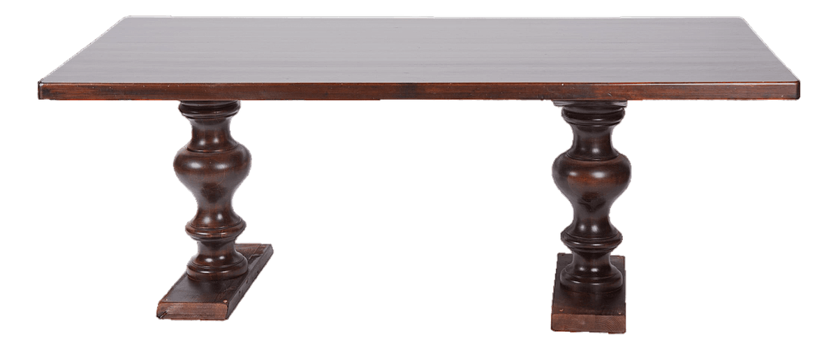 Solid Cherry Wood 79" Trestle Dining Table Made in Italy - Vintage Late 20th Century - Thumbnail 2