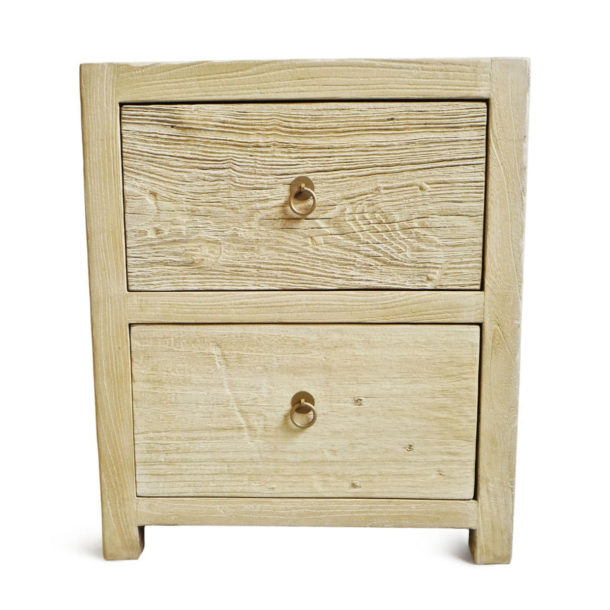 Simple Elm 2-Drawer Bedside Cabinet - Thumbnail 2