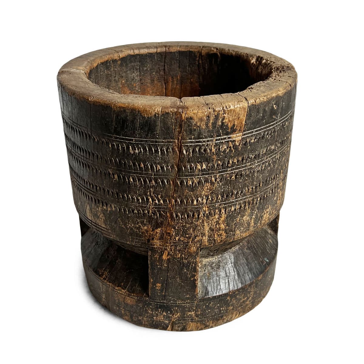 Old India Wood Pestle Pot - Thumbnail 2
