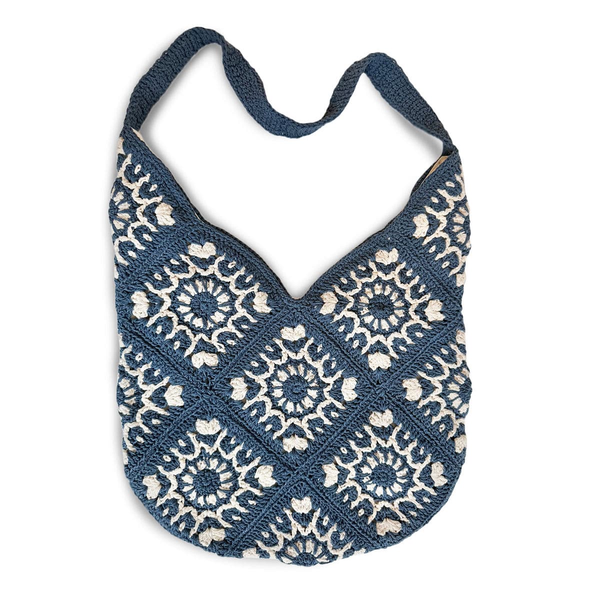 Ocean Blue Macrame Shoulder Bag - Thumbnail 2