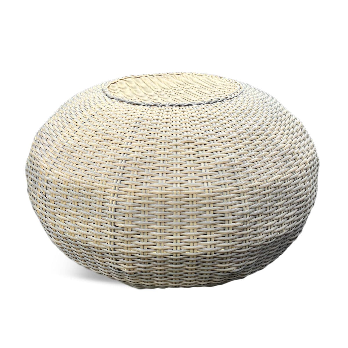 Faux Wicker Bubble Stool Ottoman - Thumbnail 2