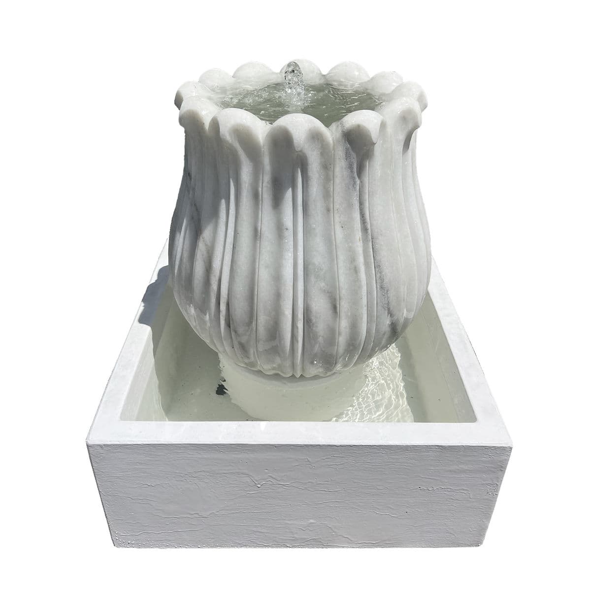 White Marble Tulip Fountain - Thumbnail 2