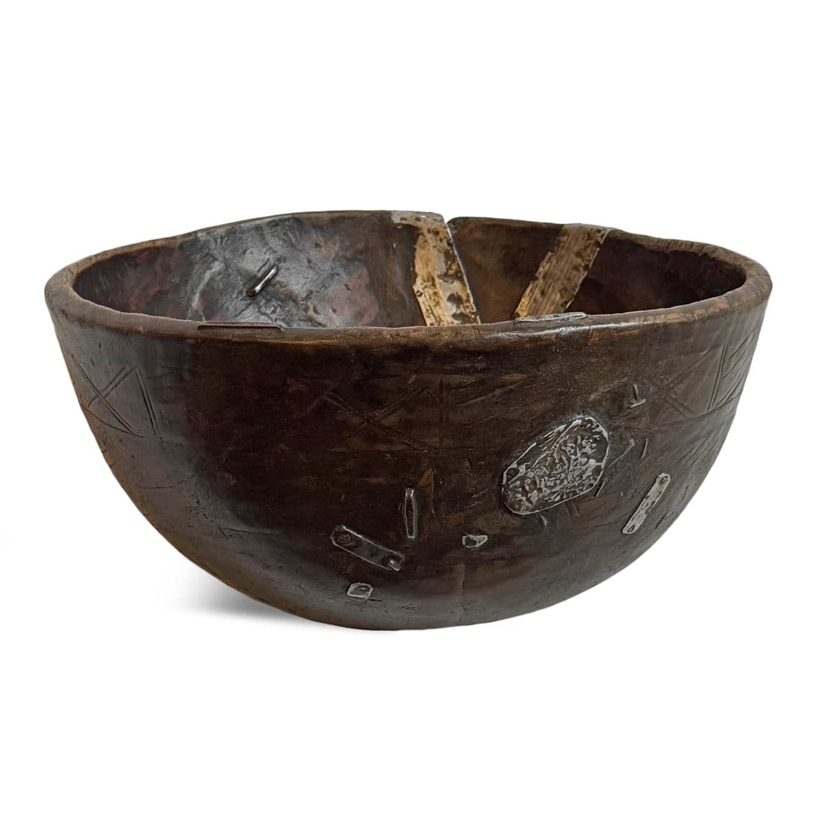 Large Vintage Fulani Wood Bowl - Thumbnail 2