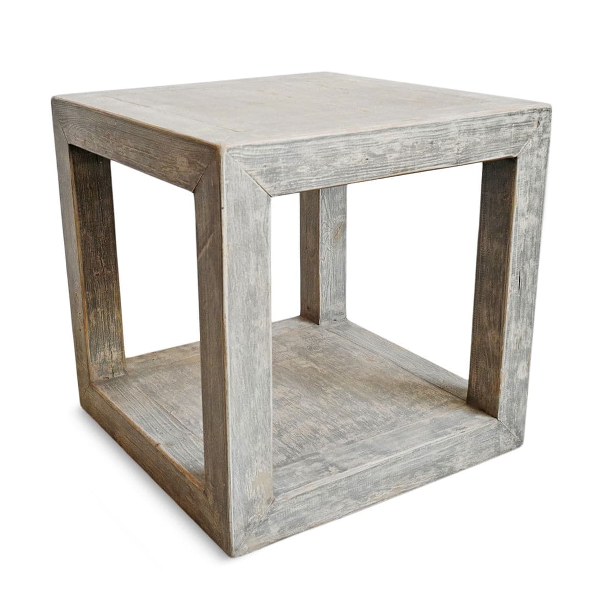 Farmhouse Grey Washed Box Side Table - Thumbnail 2
