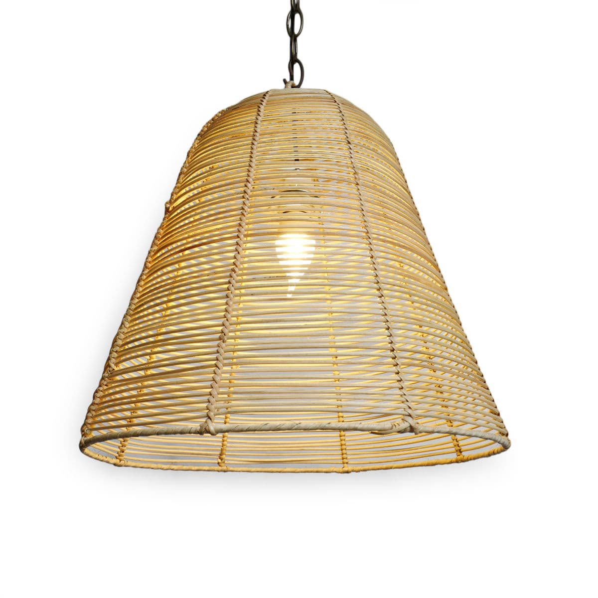 Wicker Strip Bell Lantern Medium - Thumbnail 2