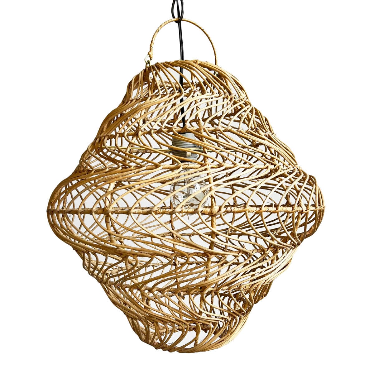 Rattan Swirl Pendant Light Medium - Thumbnail 2