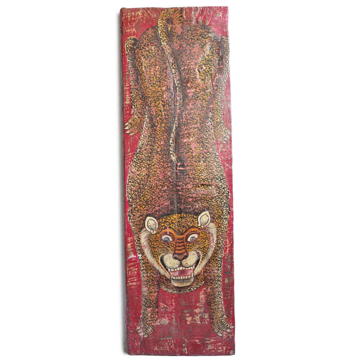 Vintage Painted Red Leopard Panel - Thumbnail 2