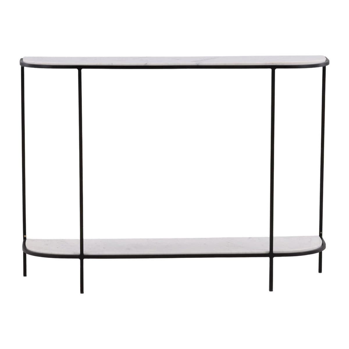 Curved White Marble & Iron Console - Thumbnail 2