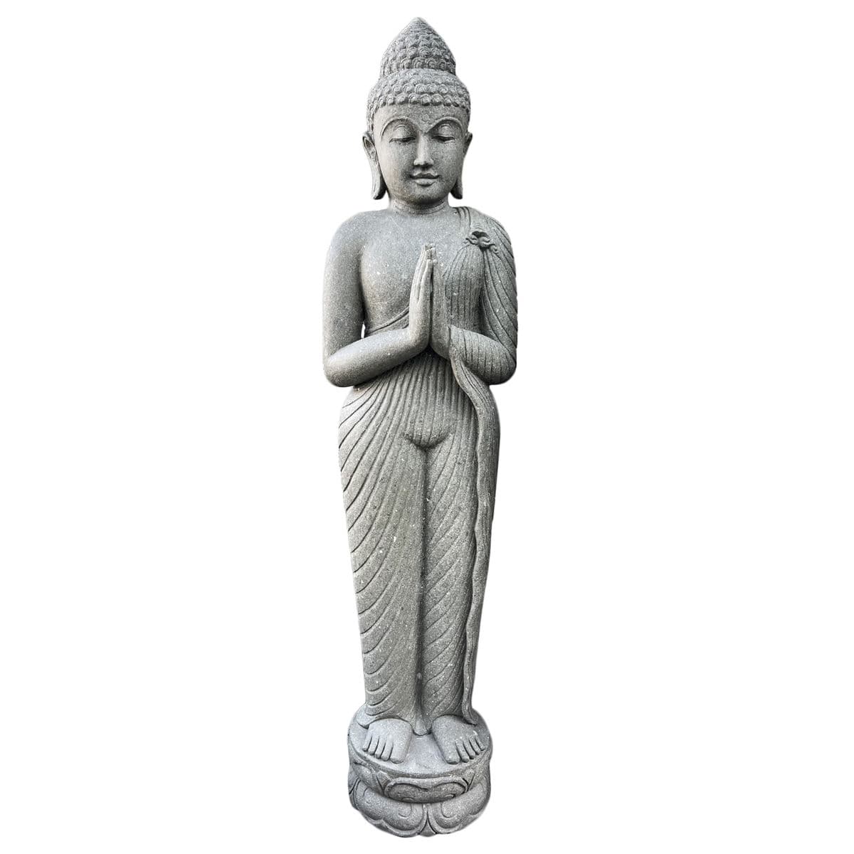 Standing Stone Carved Buddha Statue - Thumbnail 2