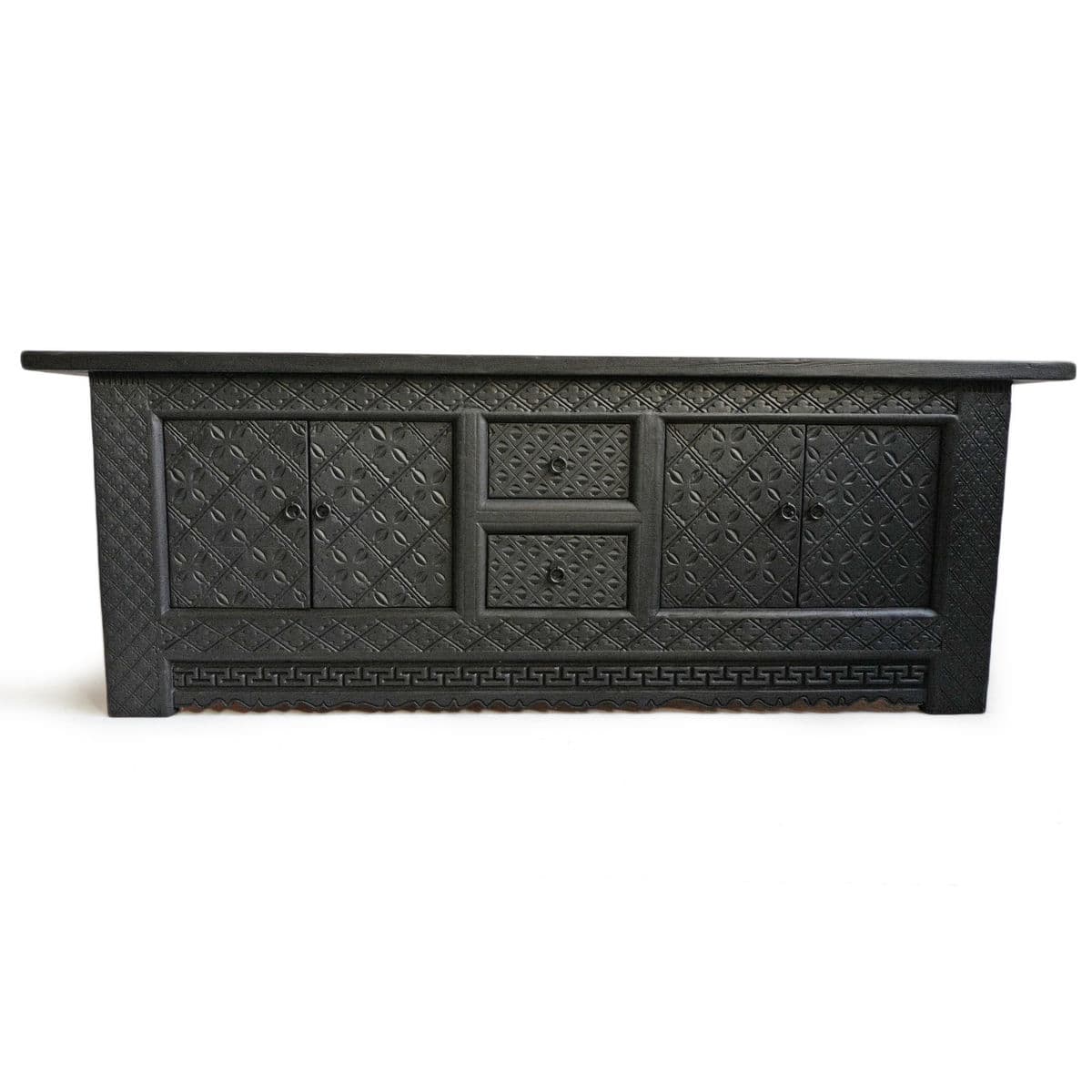 Ebony Carved Media Cabinet - Thumbnail 2