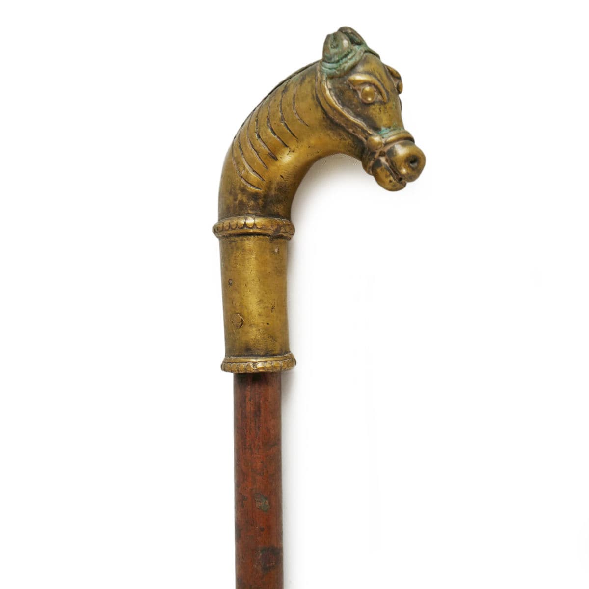 Antique Brass Horse Head Walking Stick - Thumbnail 2