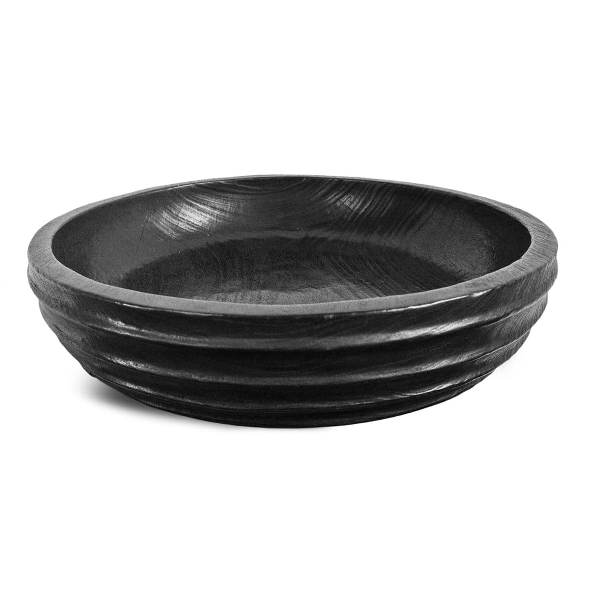 Java Ebony Wood Carved Bowl - Thumbnail 2