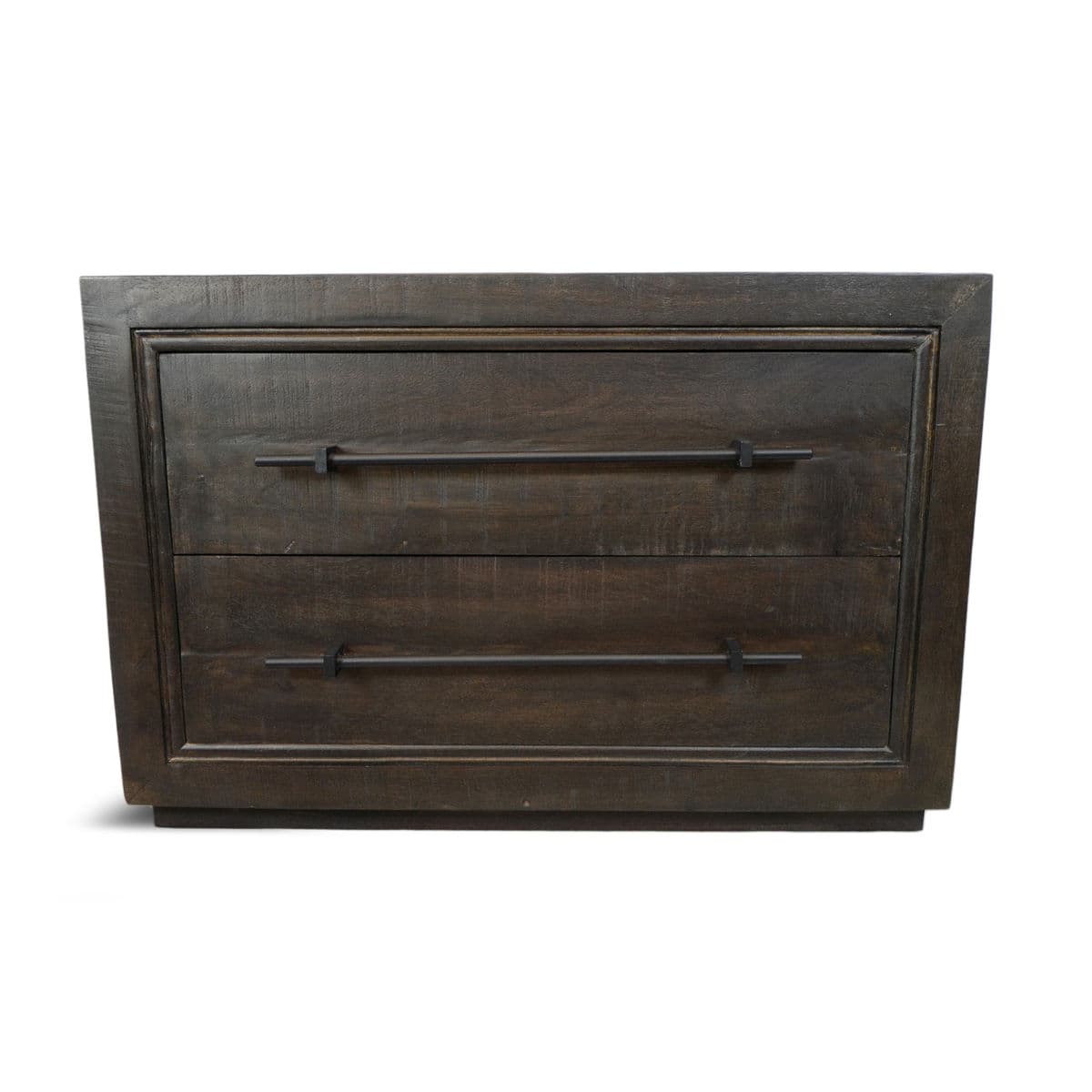 Modern Espresso Two Drawer Nightstand - Thumbnail 2