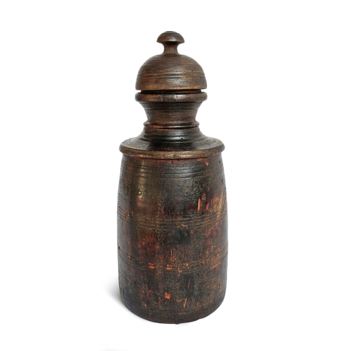 Vintage Wood Nepal Food Jar - Thumbnail 2