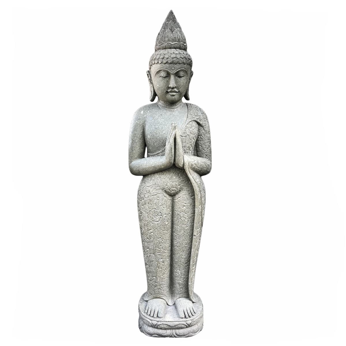 Standing Stone Carved Buddha Statue - Thumbnail 2