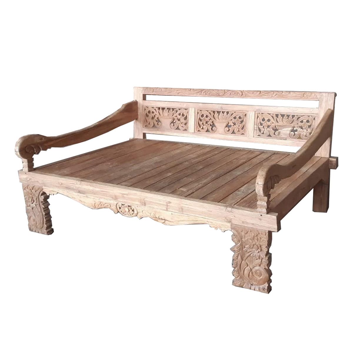 Carved Teak Full Daybed - Thumbnail 2