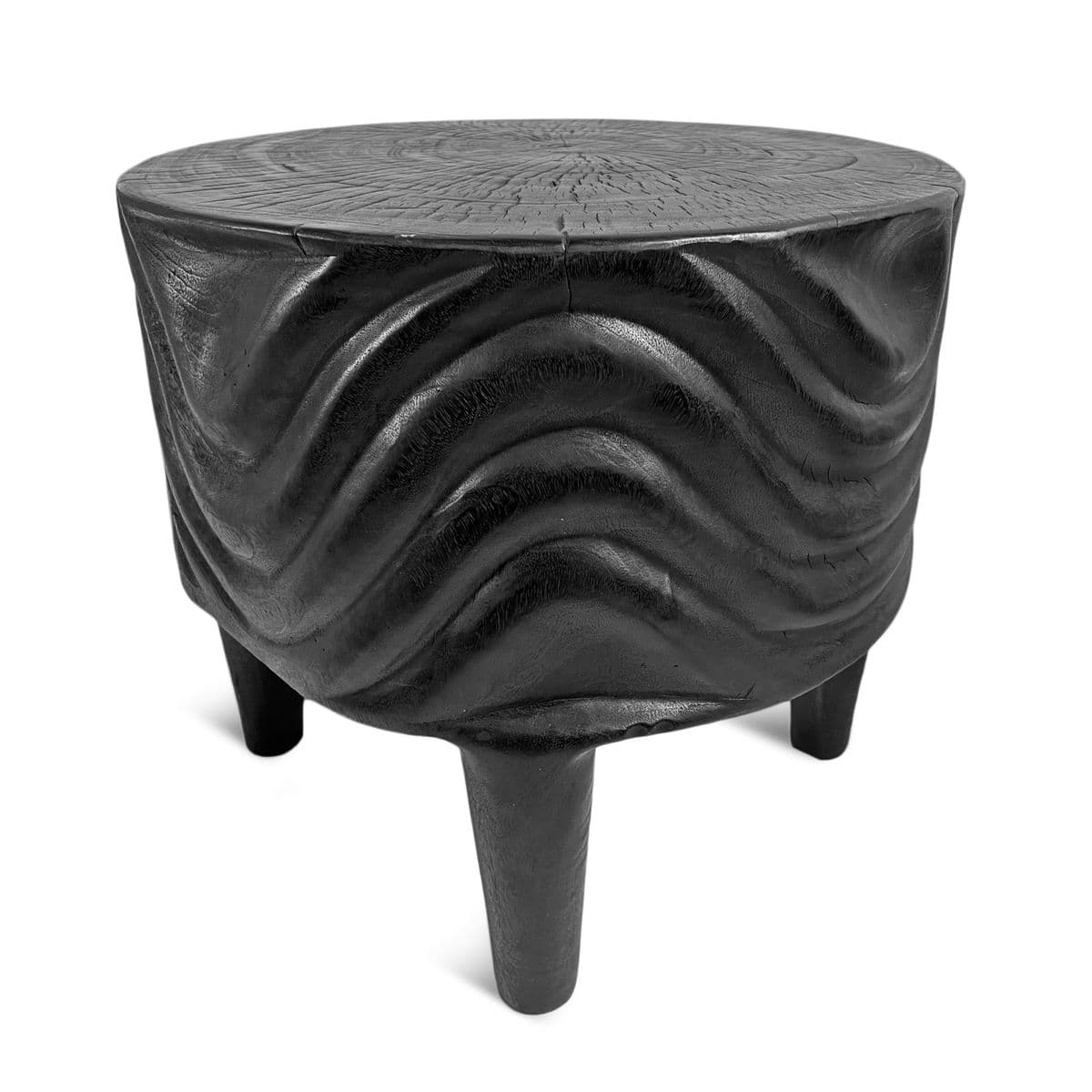 Black Wave Cake Table Stool - Thumbnail 2
