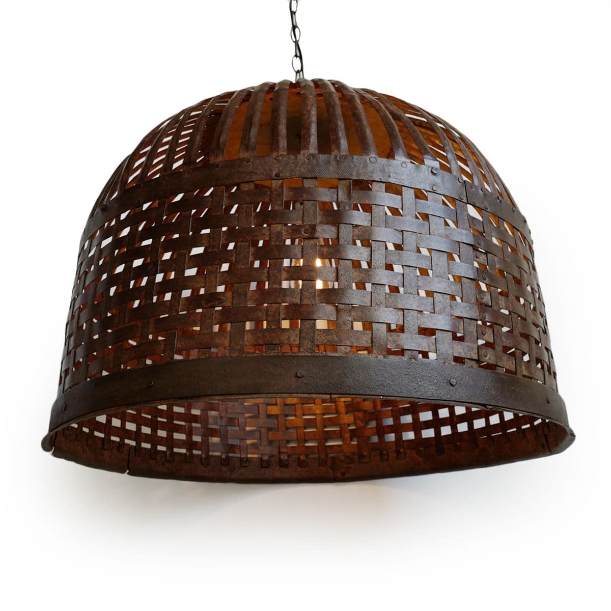 Industrial Iron Basket Cage Lantern - Thumbnail 2