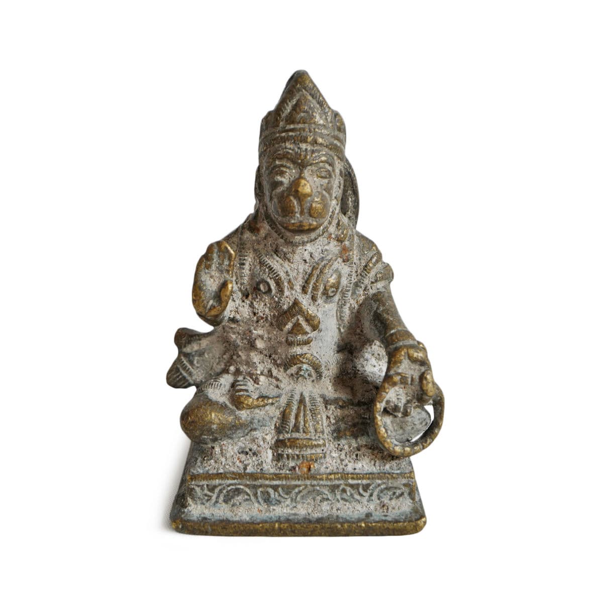 Antique Bronze Hanuman Small Statue - Thumbnail 2