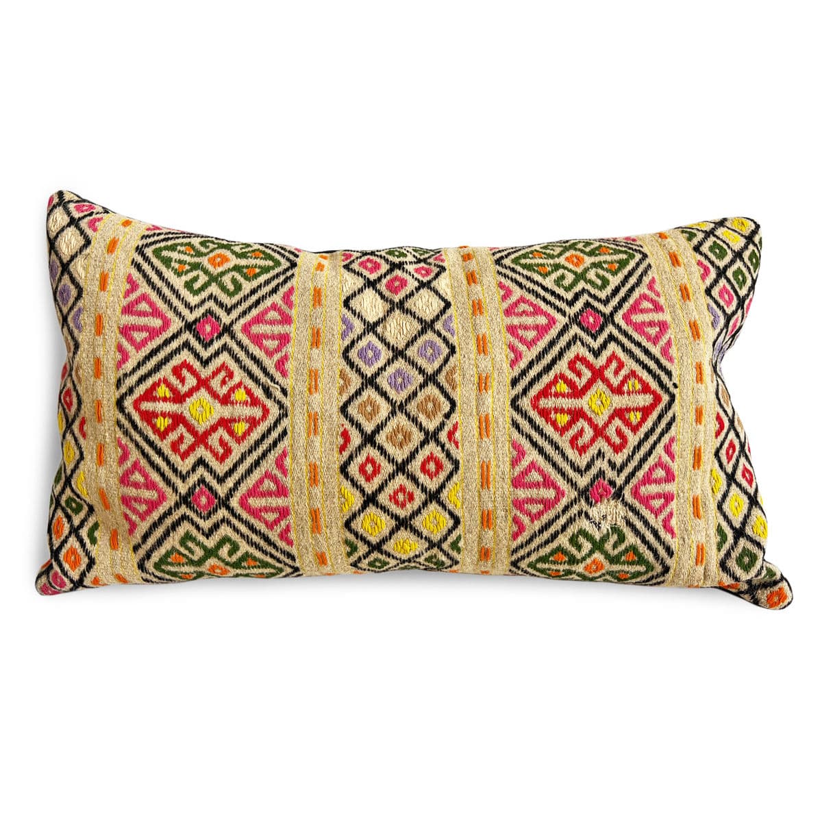 Vintage India Textile Lumbar Pillow - Thumbnail 2