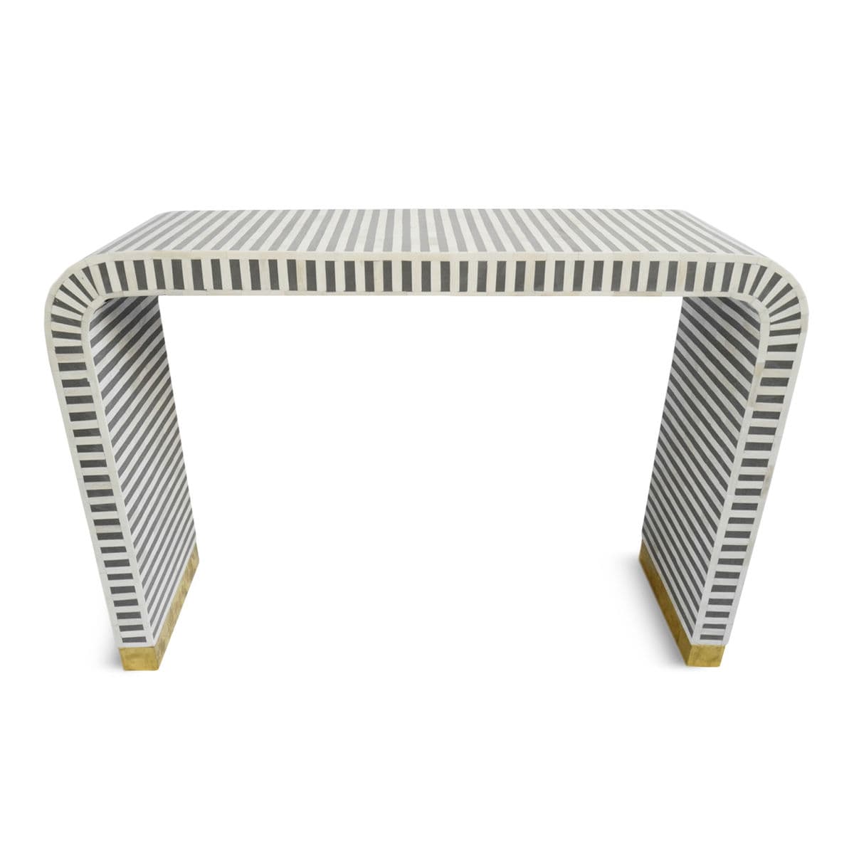 Striped Grey Inlay Waterfall Console - Thumbnail 2