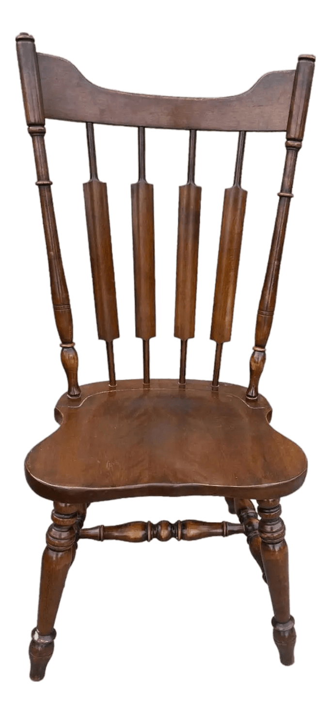 1960s Temple Stuart Solid Walnut Rockingham 'Cattail' Dining Chair - Thumbnail 2