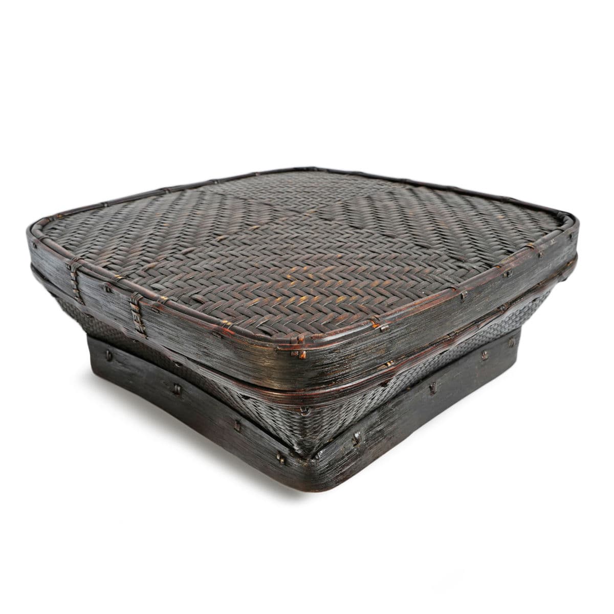 Vintage Akha Thai Square Basket - Thumbnail 2