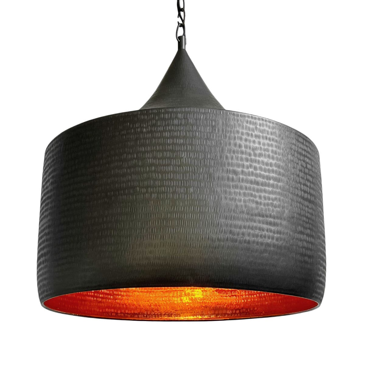 Hammered Bronzed Copper Hat Pendant Light - Thumbnail 2