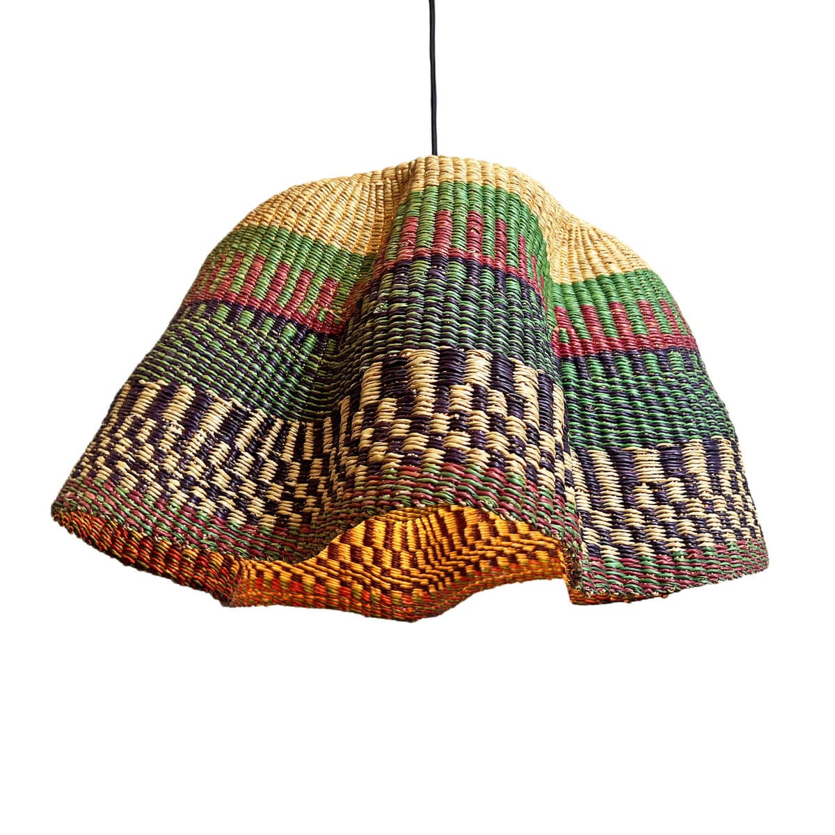 Bolga Wave Basket Light Pendant - Thumbnail 2