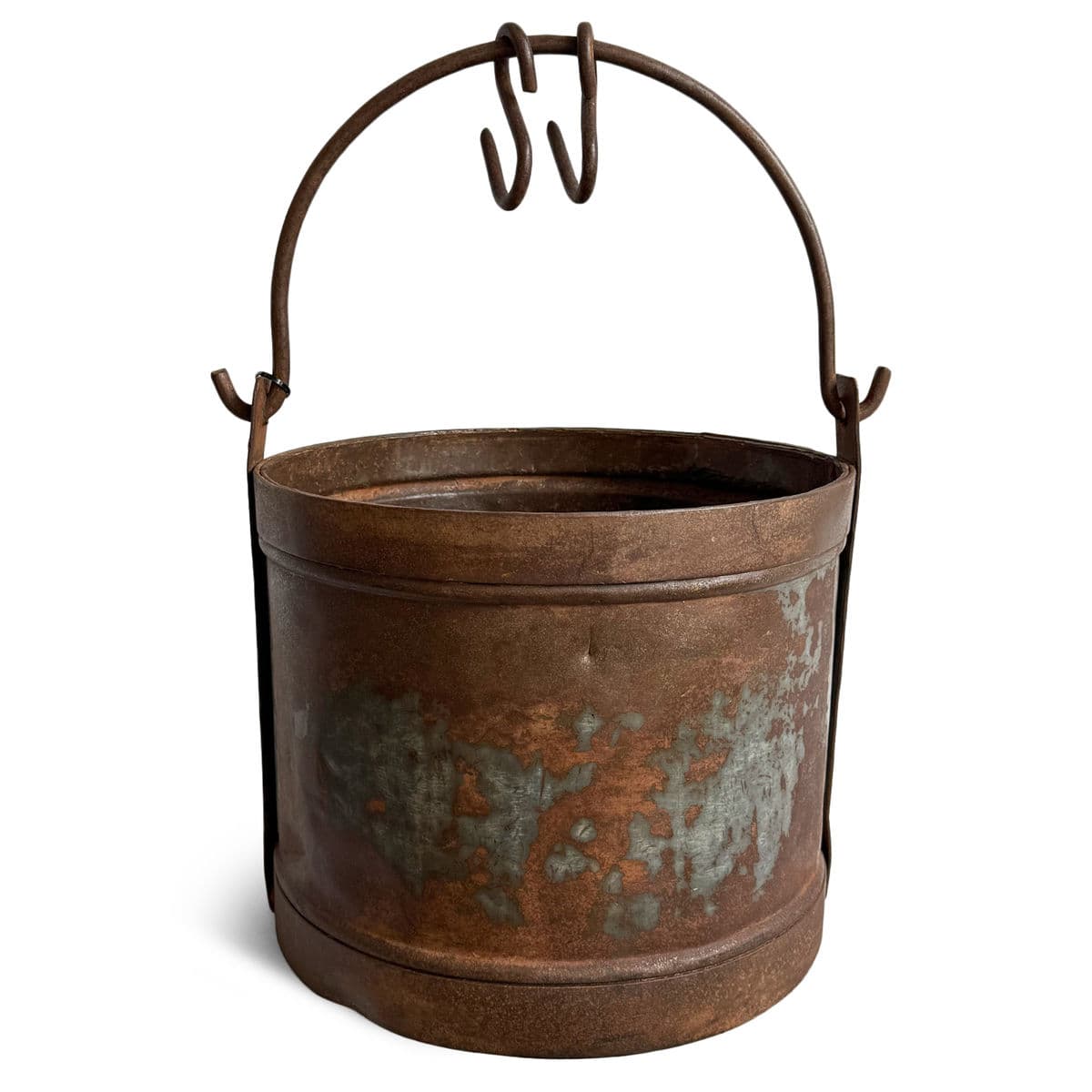 Large Old Iron Bucket w/Handle - Thumbnail 2