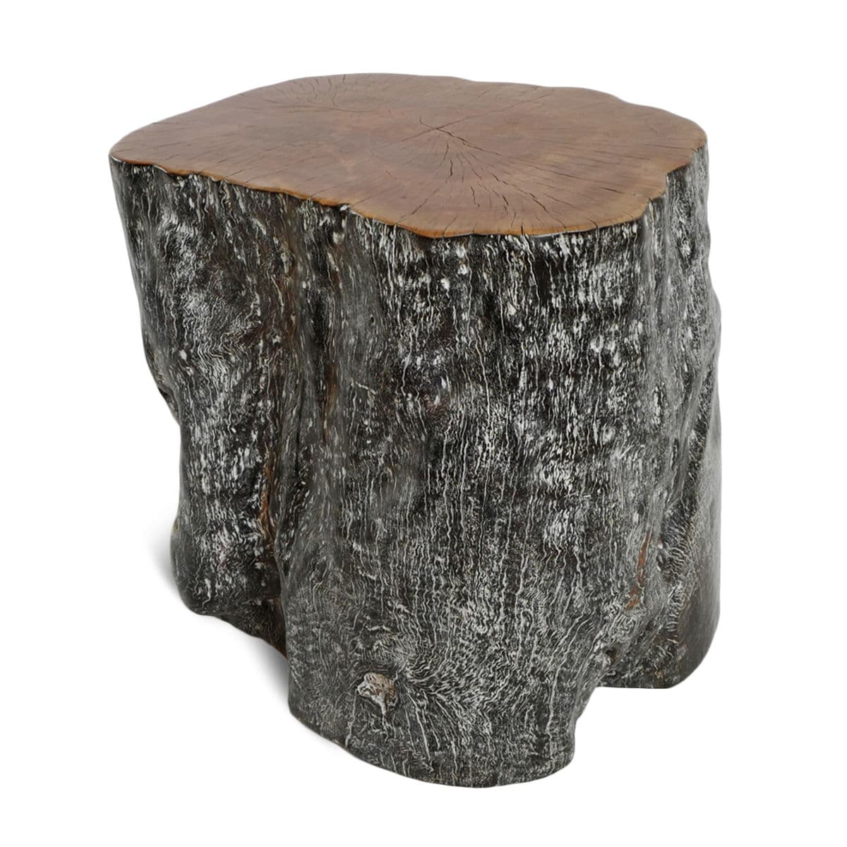 Burnt Lychee Wood Stool - Thumbnail 2