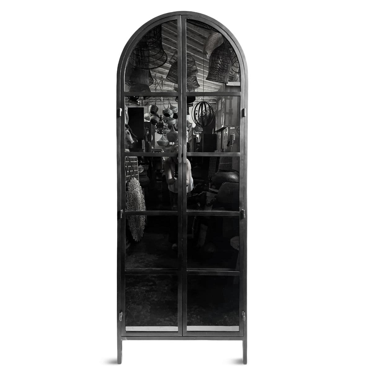 Gunmetal Arch Glass Cabinet - Thumbnail 2