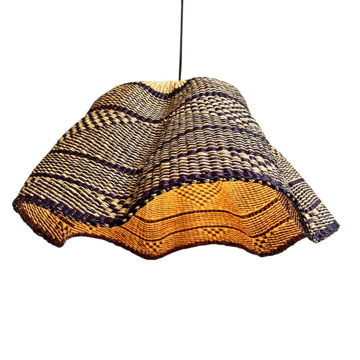 Bolga Wave Basket Light Pendant - Thumbnail 2