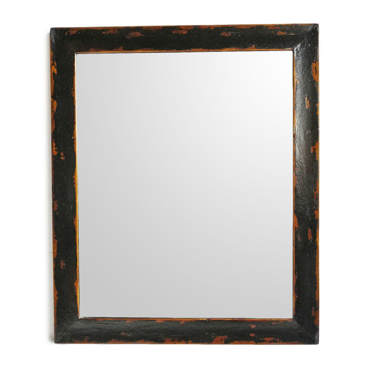 Vintage Distressed Black Wood Mirror - Thumbnail 2